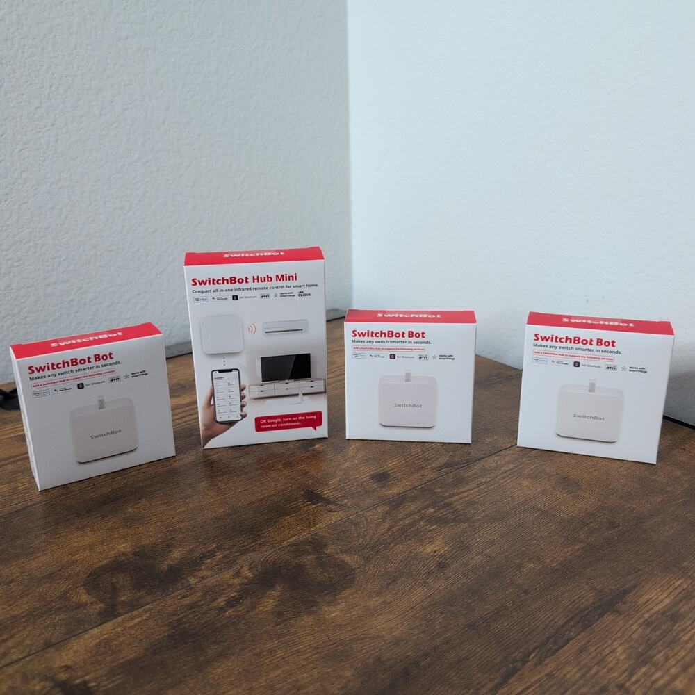 SwitchBot Bot 3 Pack with Hub Mini Smart Button Pusher Alexa Google